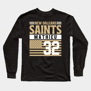 New Orleans Saints Mathieu 32 American Flag Football Long Sleeve T-Shirt